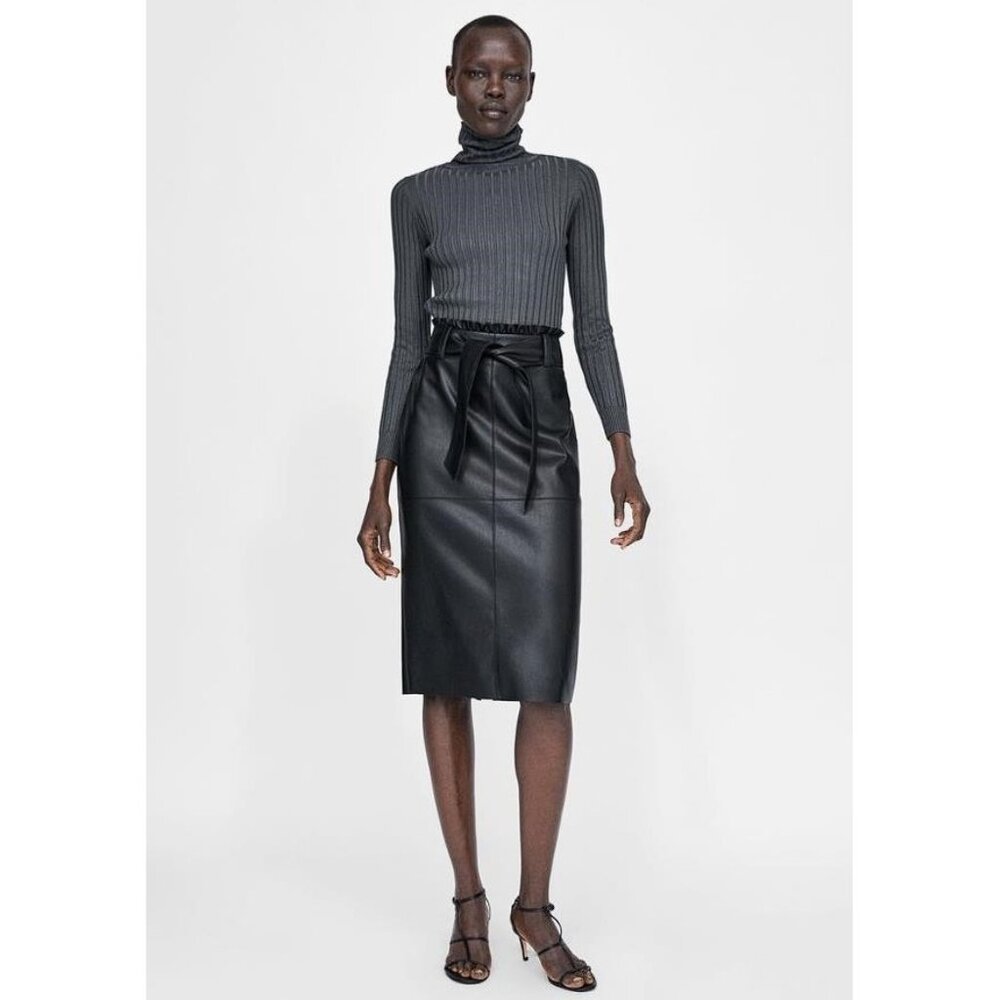 Zara Black Midi Skirt - Picture 2 of 7